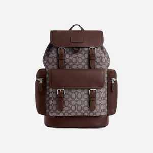 Coach Sprint Backpack In Signature Jacquard signature canvas/Silver/Oak/Maple