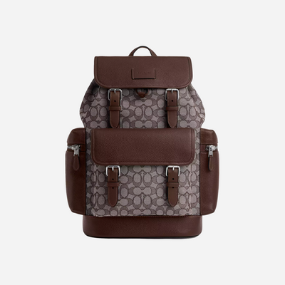 Coach Sprint Backpack In Signature Jacquard signature canvas/Silver/Oak/Maple