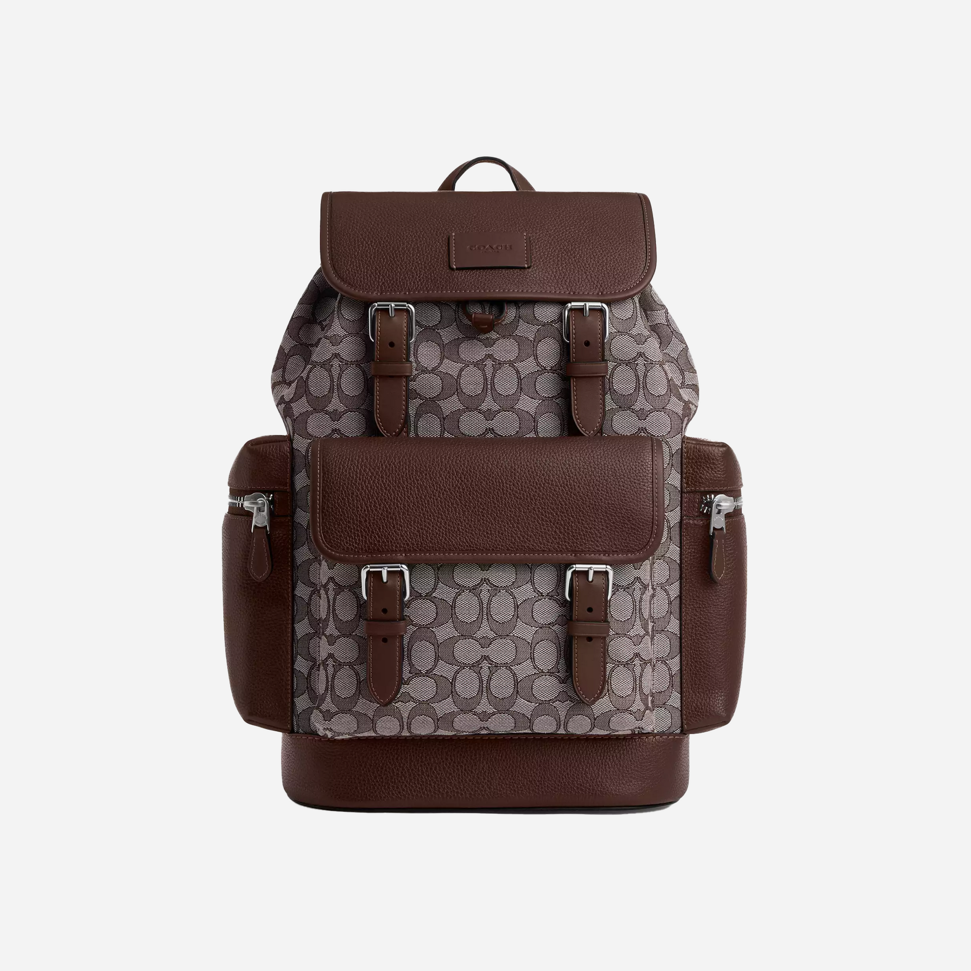 Coach Sprint Backpack In Signature Jacquard signature canvas/Silver/Oak/Maple