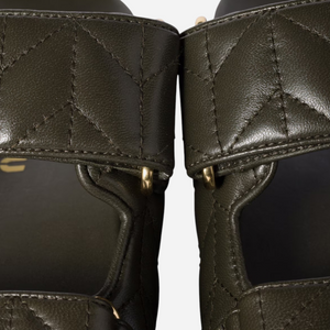 Miu Miu Leather Sporty Slides Loden Green