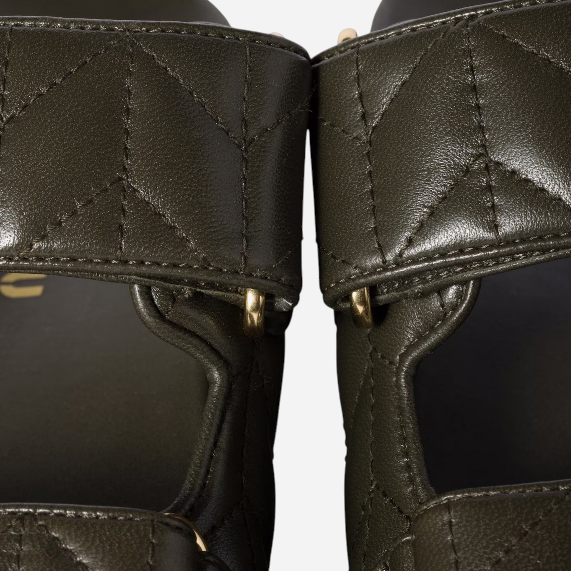 Miu Miu Leather Sporty Slides Loden Green
