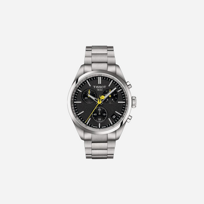 Tissot PR 100 Tour de France Black Dial Grey Stainless Steel Quartz Watch