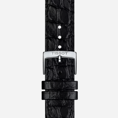 Tissot Everytime Silver Dial 40mm Black Leather Strap Quartz Watch