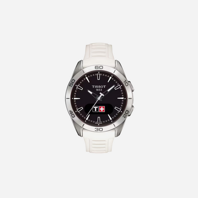 Tissot T-Touch Connect Sport Black Dial 43.75mm White Silicone Strap Watch