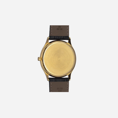 Tissot Excellence 18K Gold Graded Brown-Black Dial Black Leather Strap Watch
