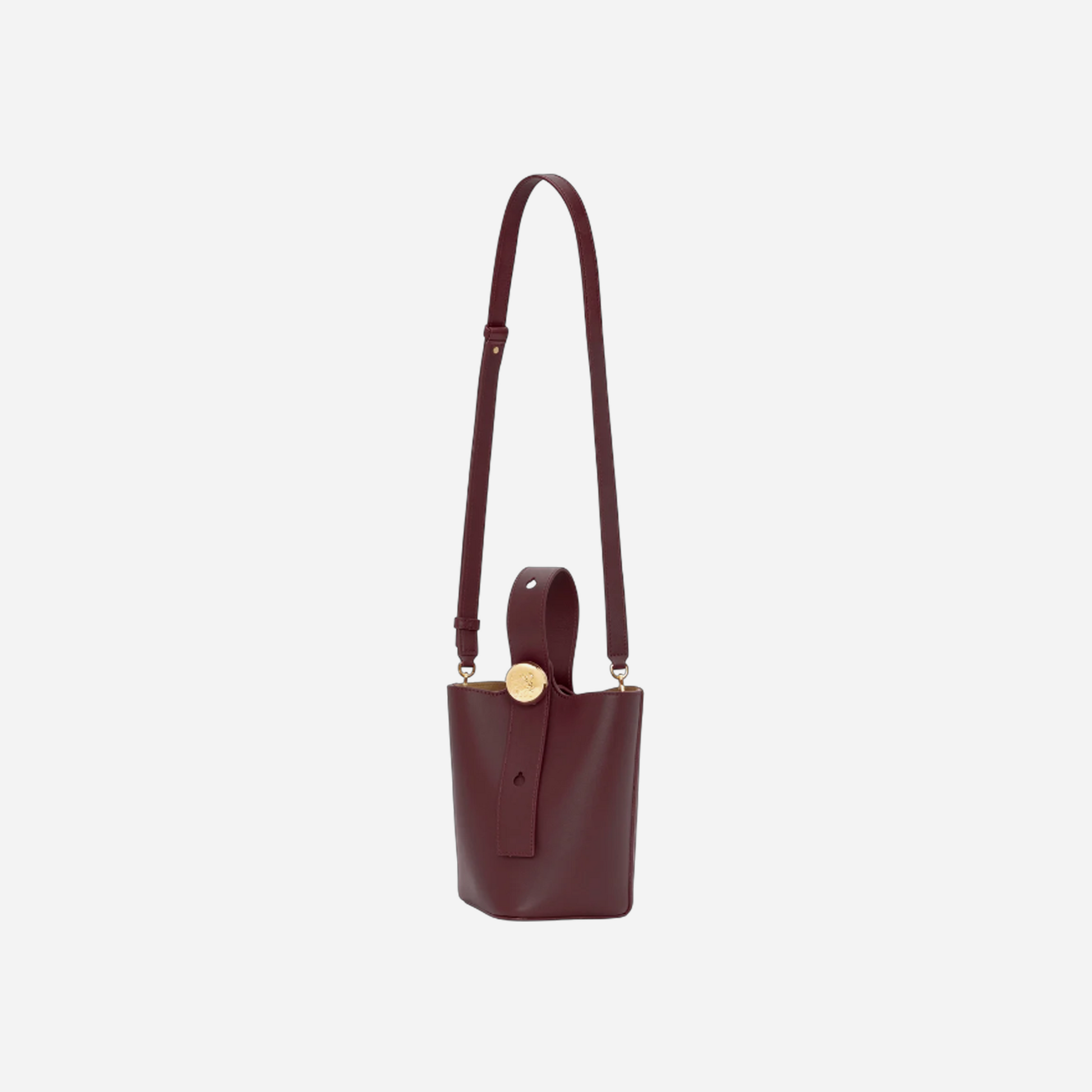 Loewe Mini Pebble Bucket Bag Dark Burgundy