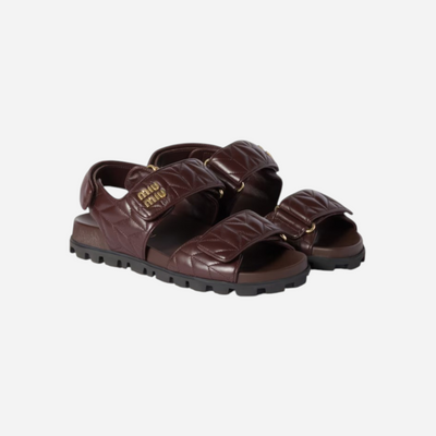 Miu Miu Leather Sporty Slides Briarwood