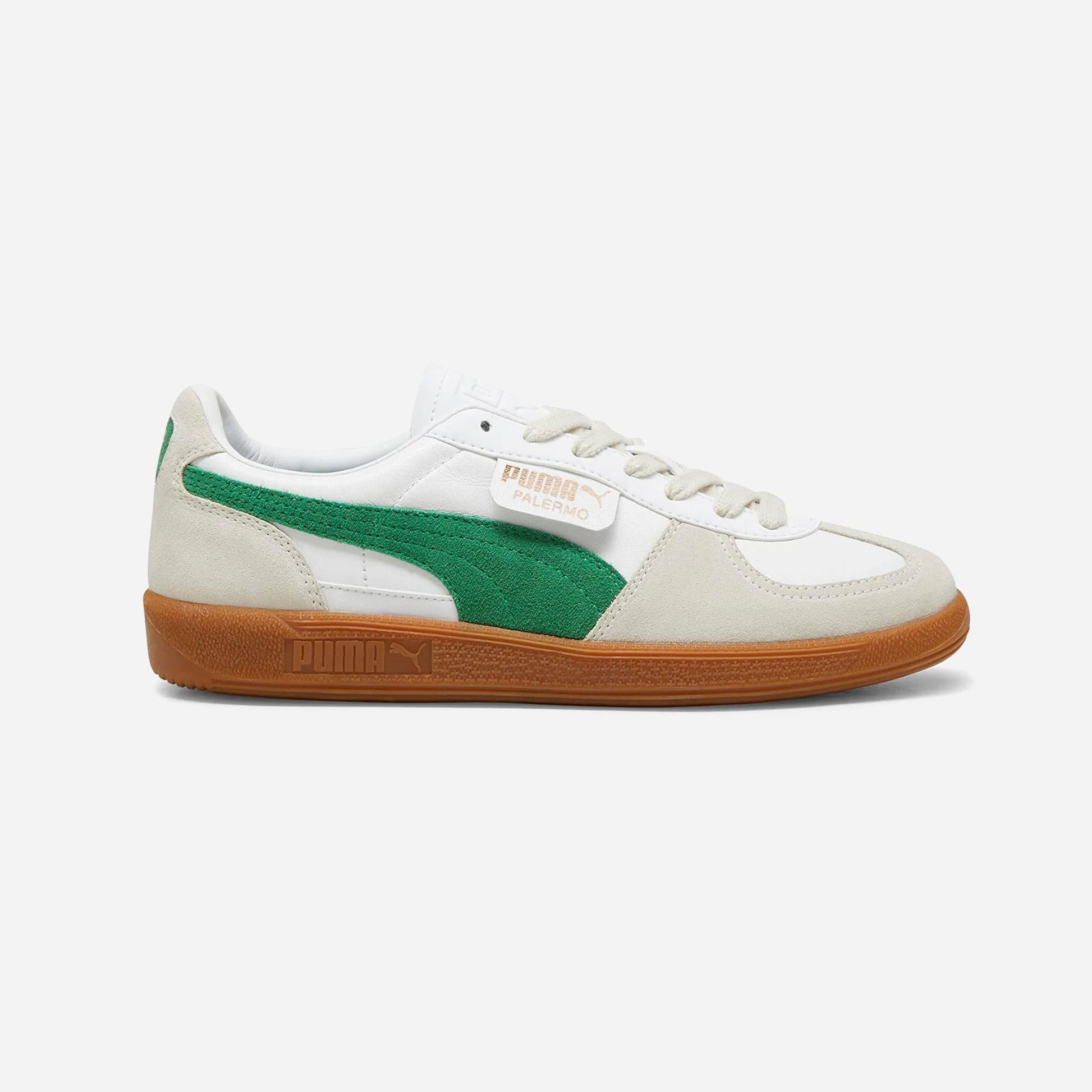 Puma Palermo Lth Unisex Sneakers White-Vapor Gray Archive Green