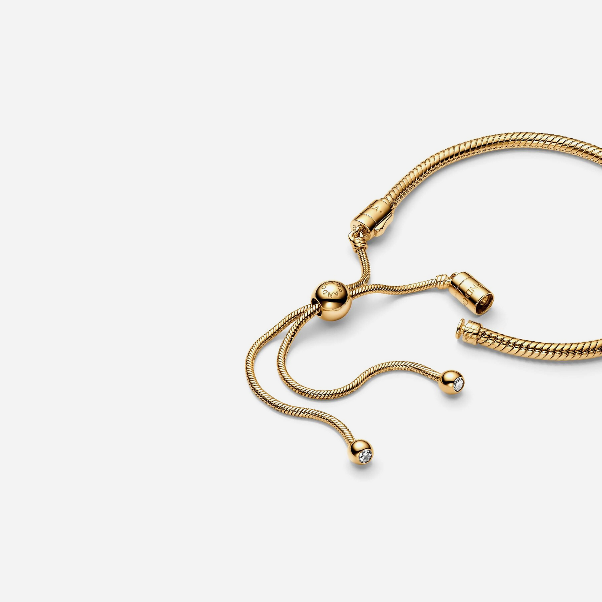 Pandora Moments Snake Chain Slider Bracelet Gold Plated
