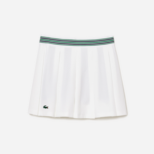 Lacoste Women's Lined Pique Tennis Skirt White Green