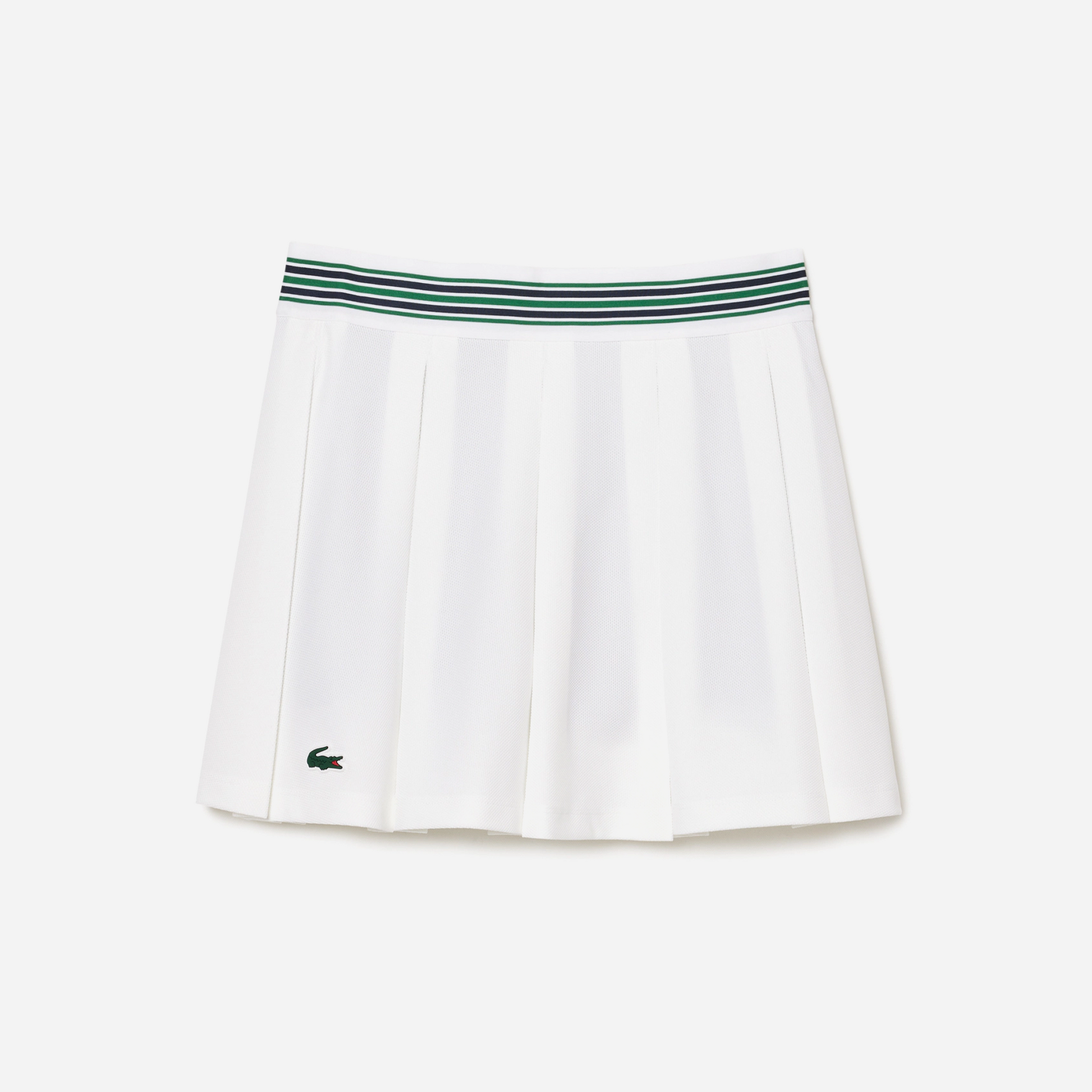 Lacoste Women's Lined Pique Tennis Skirt White Green