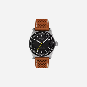Tissot PR516 Powermatic 80 Black Dial 40mm Light Brown Leather Strap Automatic Watch