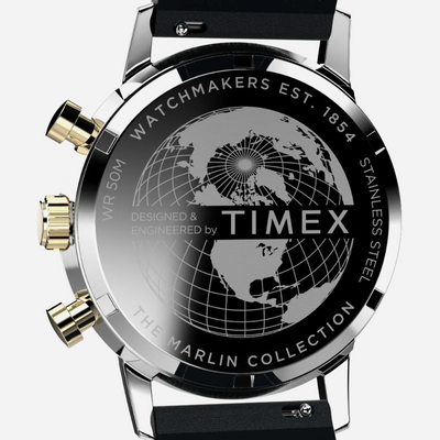 Timex 40mm Men's Beige Analog Round Stainless Steel Dial Brown / Beige Watch
