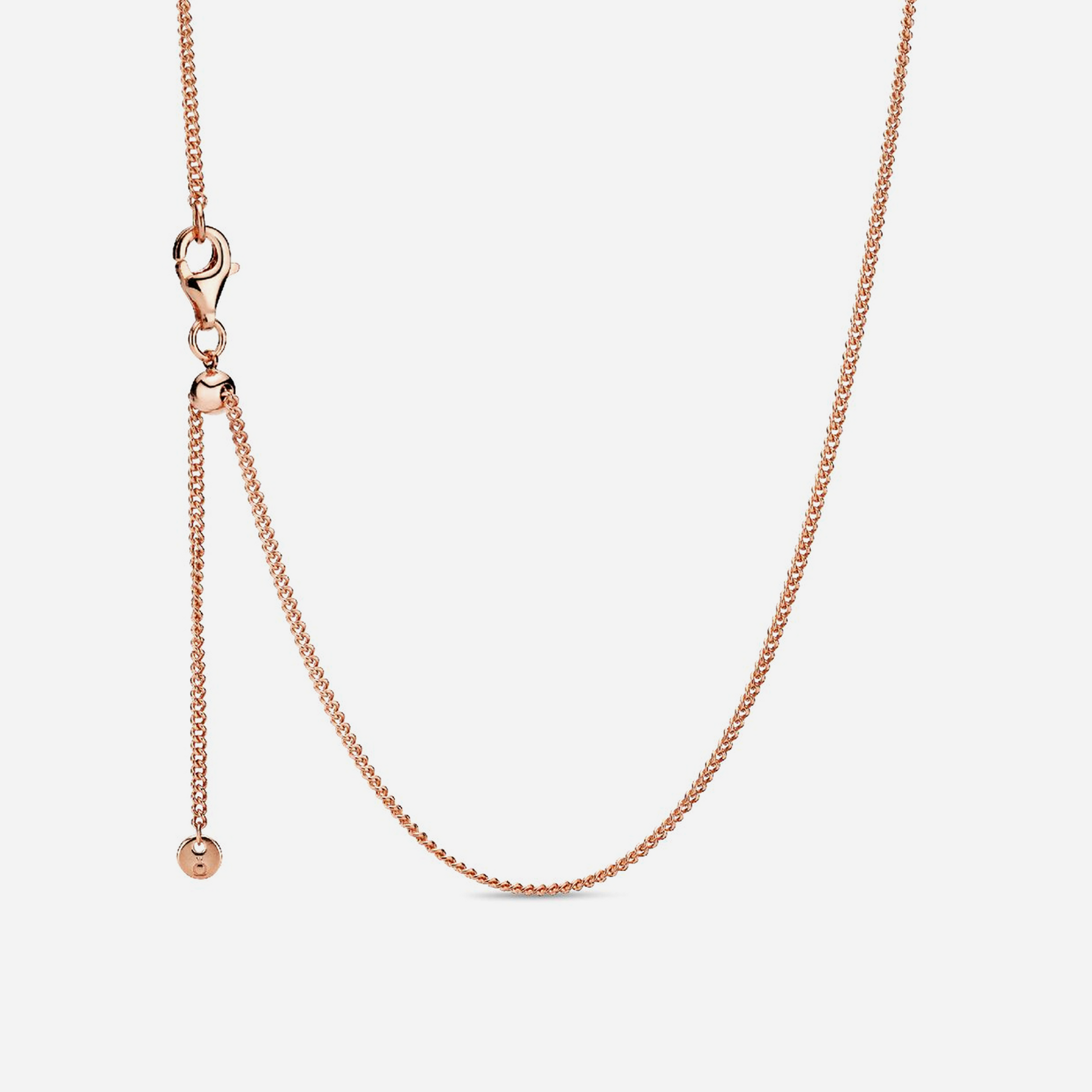 Pandora Curb Chain Necklace Rose Gold Plated
