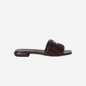 Miu Miu Leather Slides Briarwood