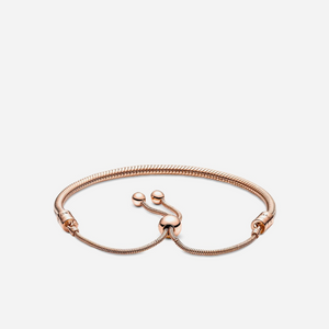 Pandora Moments Snake Chain Slider Bracelet Rose Gold Plated