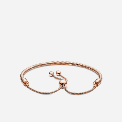 Pandora Moments Snake Chain Slider Bracelet Rose Gold Plated