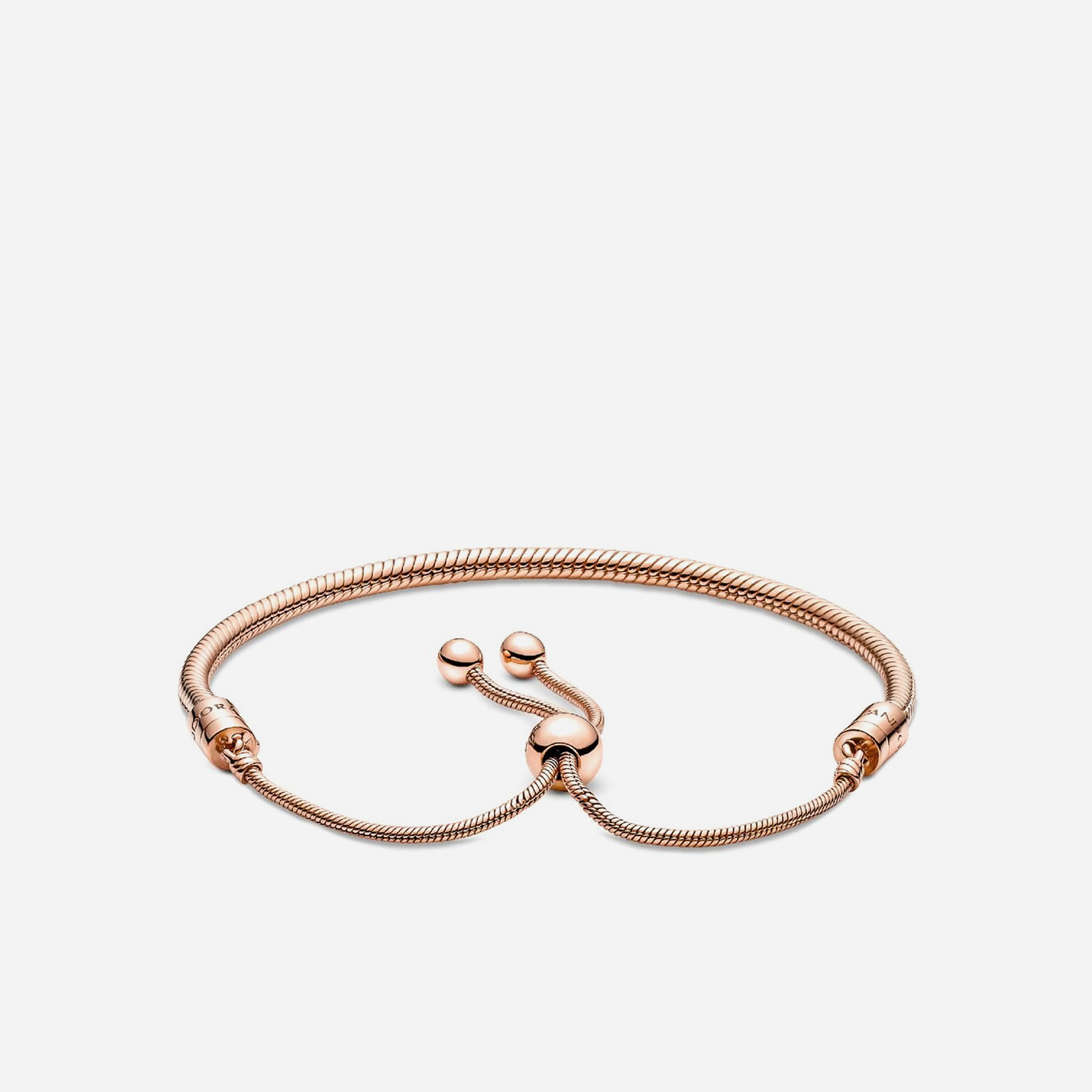 Pandora Moments Snake Chain Slider Bracelet Rose Gold Plated