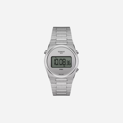 Tissot PRX Digital 35mm Silver Mirror Dial Grey Stainless Steel Watch
