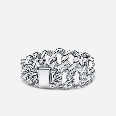 Pandora Pavé Cuban Chain Ring Sterling Silver