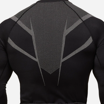 GYMSHARK Onyx 5.0 Seamless Long Sleeve T-shirt Black/Light Grey