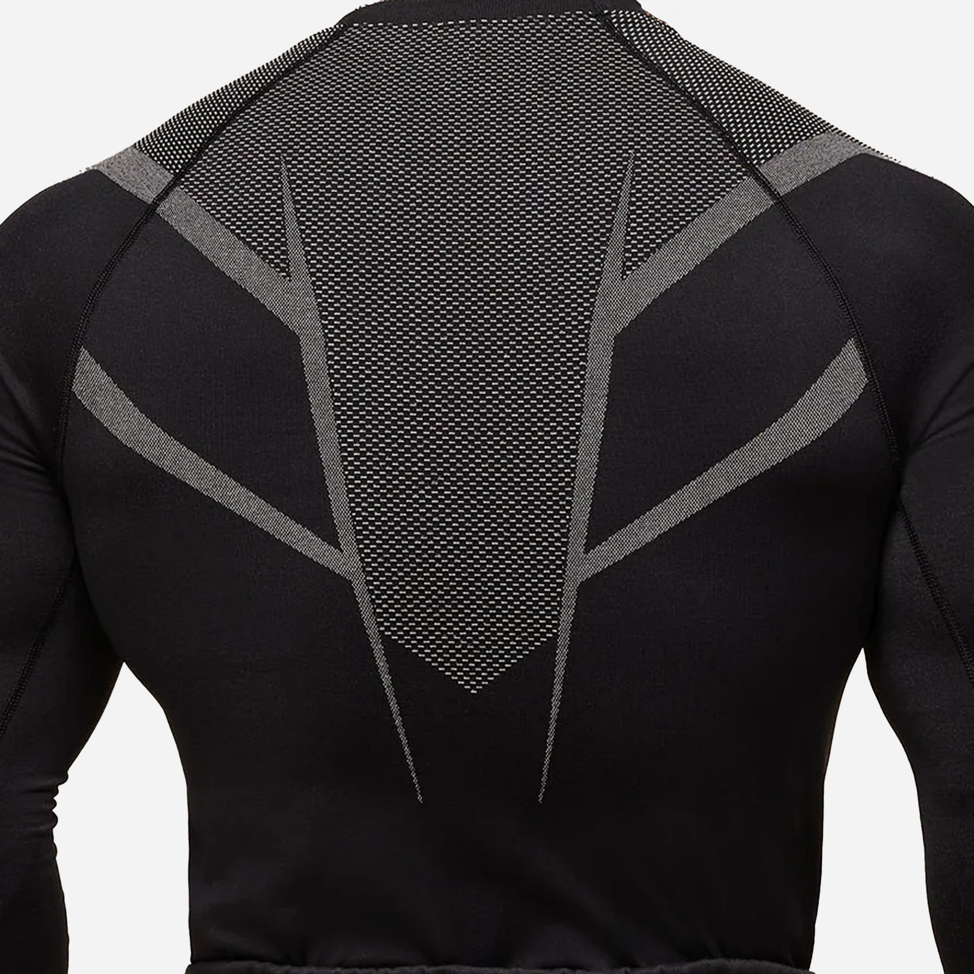 GYMSHARK Onyx 5.0 Seamless Long Sleeve T-shirt Black/Light Grey