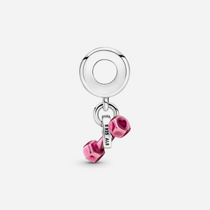 Pandora Dumbbell & Heart Dangle Charm Sterling Silver