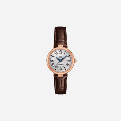 Tissot Bellissima Automatic White Rose Gold Dial 29mm Leather Strap Swiss Automatic