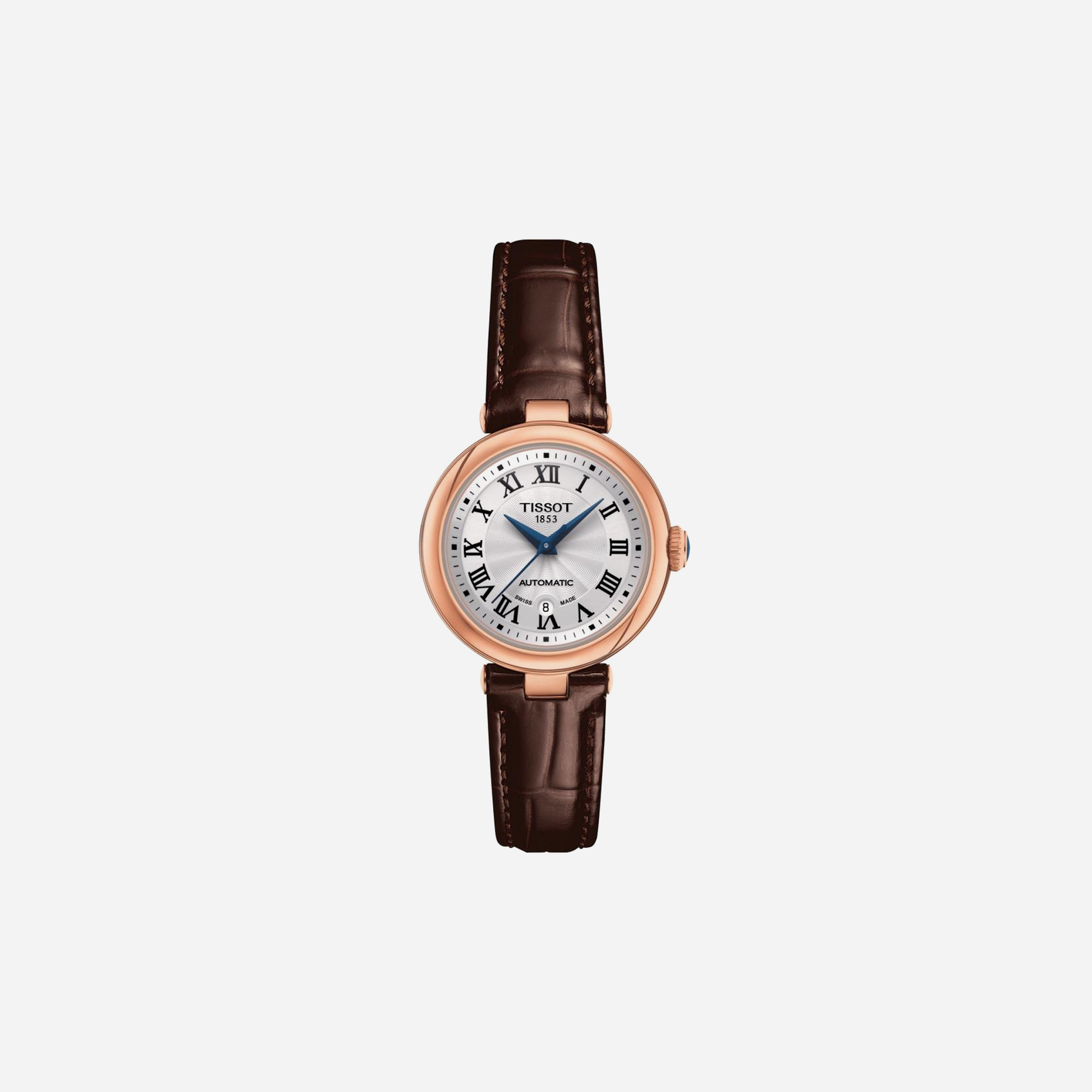 Tissot Bellissima Automatic White Rose Gold Dial 29mm Leather Strap Swiss Automatic