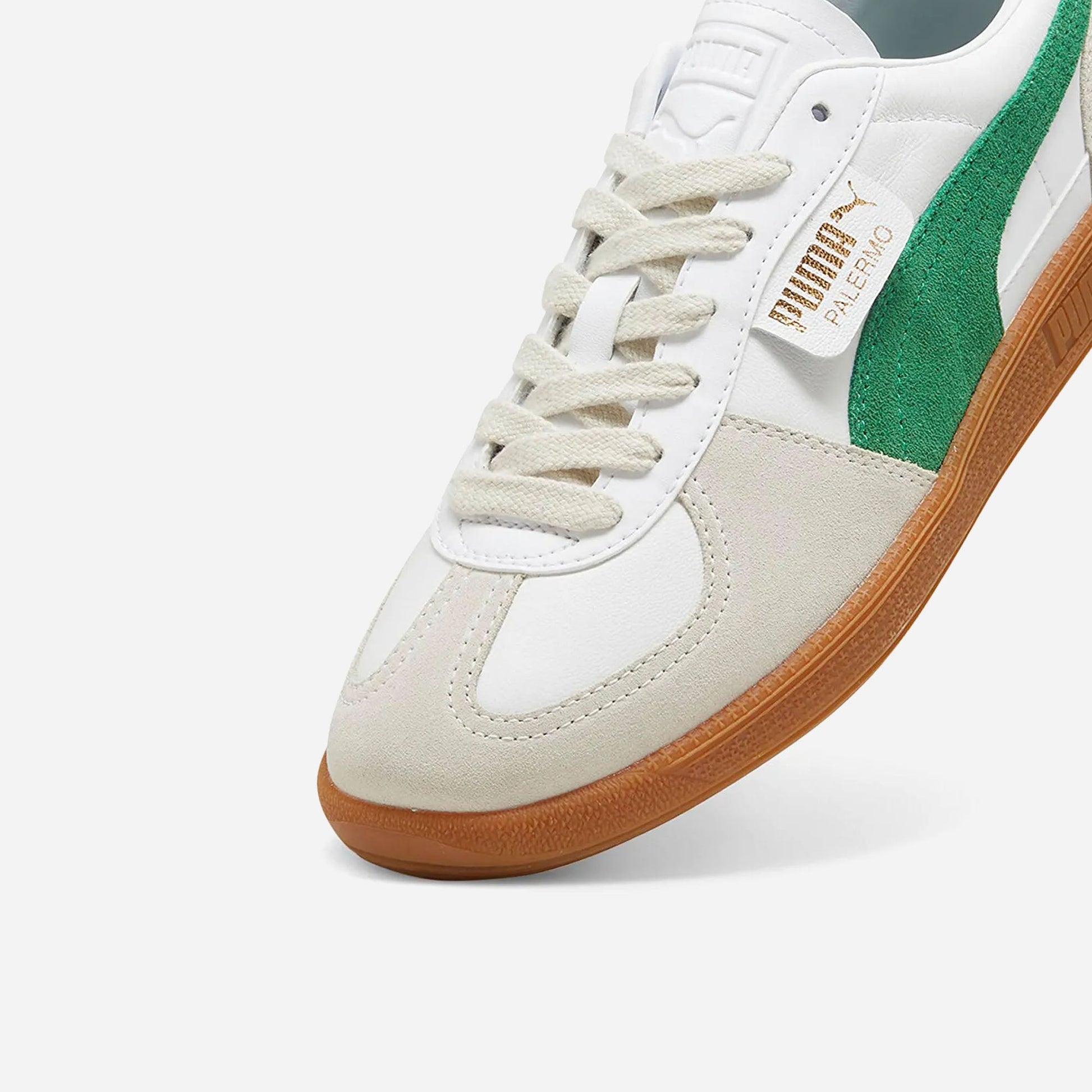 Puma Palermo Lth Unisex Sneakers White-Vapor Gray Archive Green