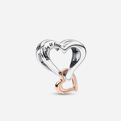 Pandora Two-tone Openwork Infinity Heart Charm Sterling Silver