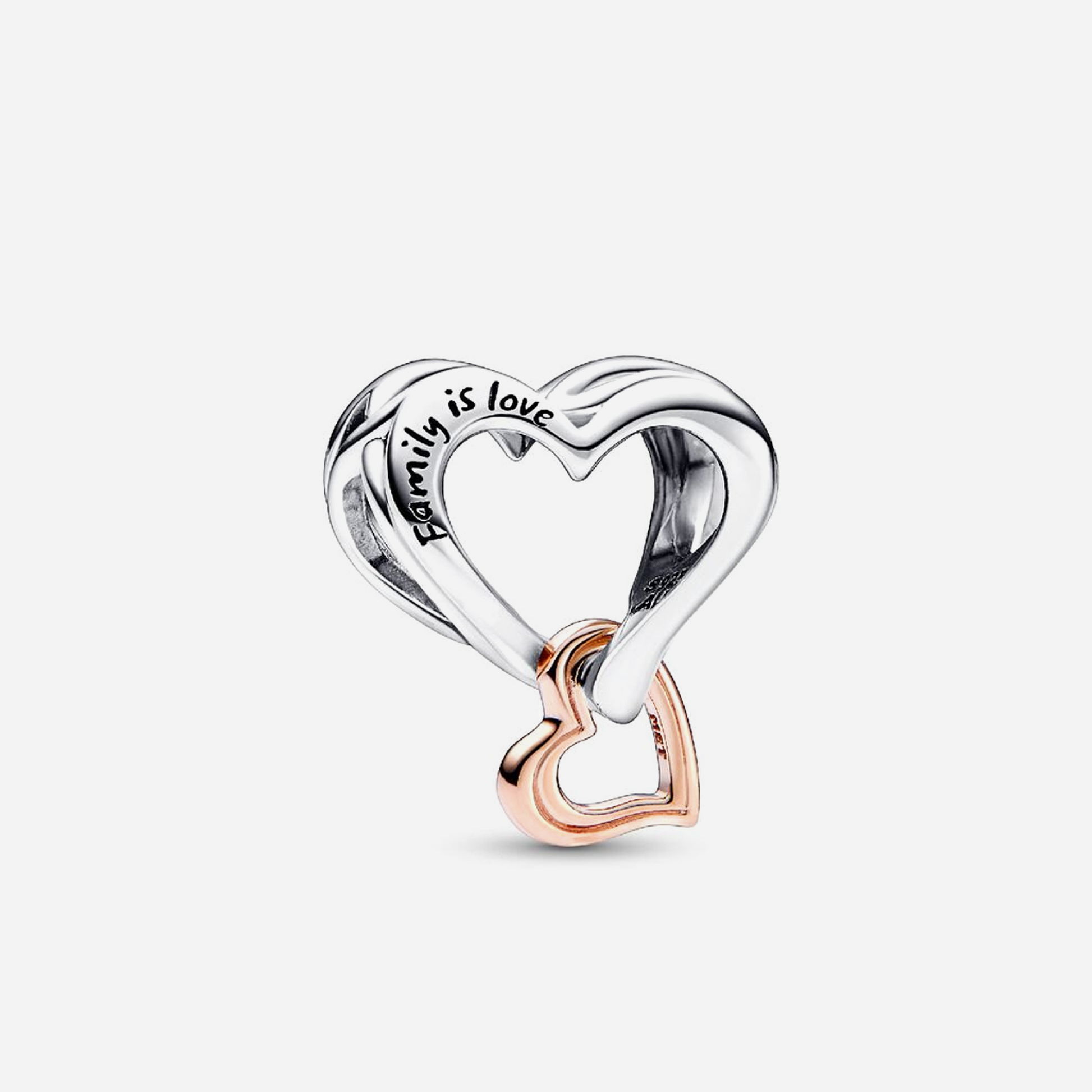 Pandora Two-tone Openwork Infinity Heart Charm Sterling Silver