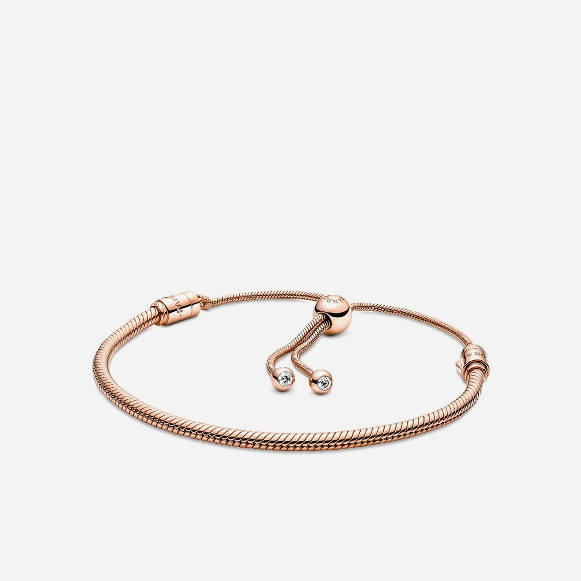 Pandora Moments Snake Chain Slider Bracelet Rose Gold Plated