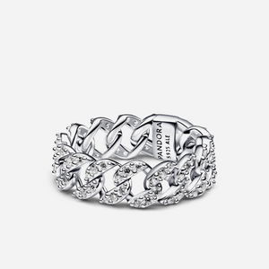 Pandora Pavé Cuban Chain Ring Sterling Silver