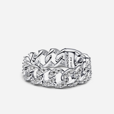 Pandora Pavé Cuban Chain Ring Sterling Silver