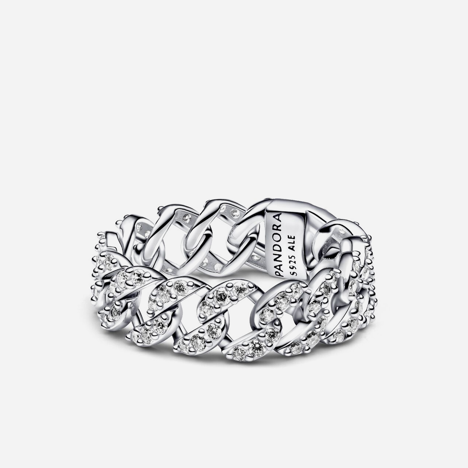Pandora Pavé Cuban Chain Ring Sterling Silver