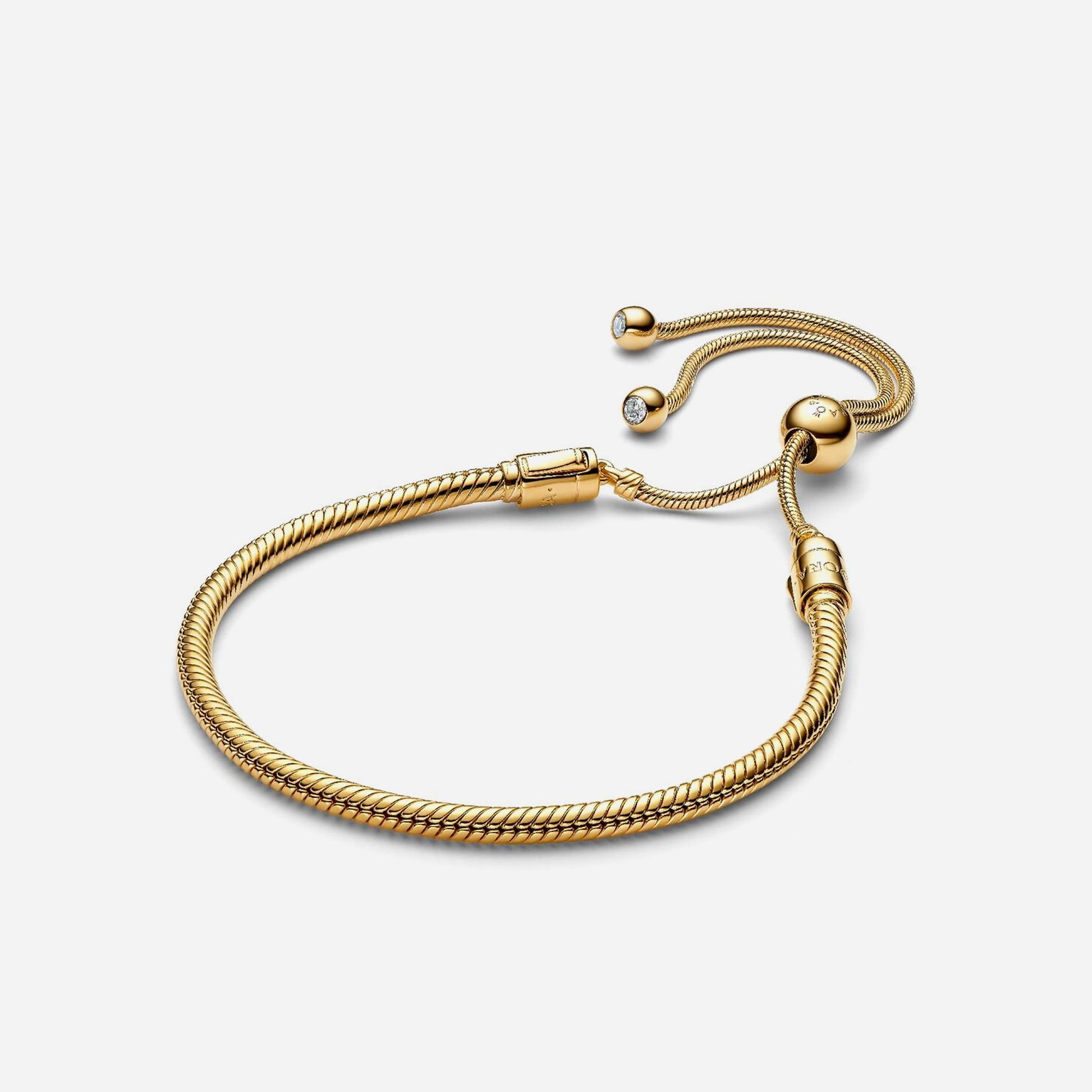 Pandora Moments Snake Chain Slider Bracelet Gold Plated