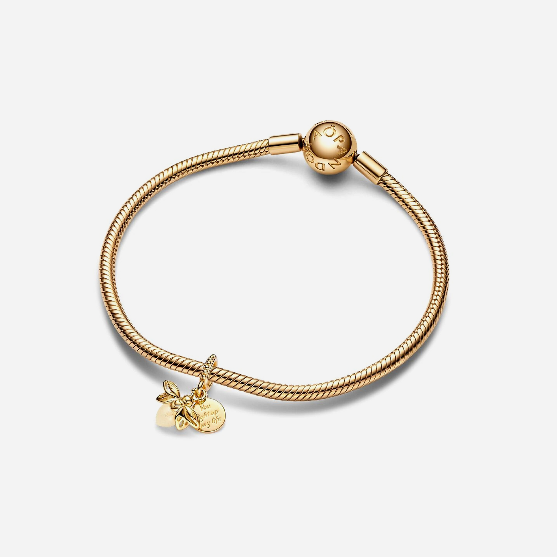 Pandora Glow-in-the-dark Firefly Dangle Charm Gold Plated