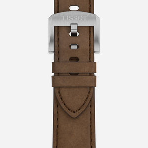 Tissot PRC 100 Solar Quartz 39mm Silver Dial Brown Leather Strap Watch