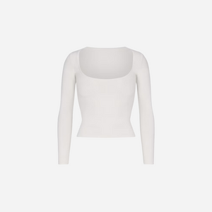Skims Scoop Neck Long Sleeve Top Cotton Jersey