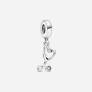Pandora Stethoscope Heart Dangle Charm Sterling Silver