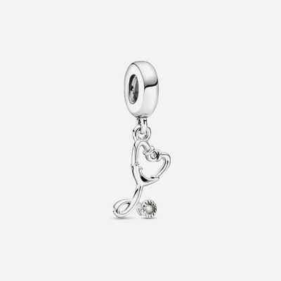 Pandora Stethoscope Heart Dangle Charm Sterling Silver