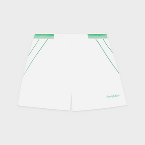 Sporty&Rich Serif Logo Borg Short - White/ Verde