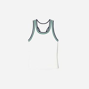 Tory Burch Performance Jersey Racerback Tennis Tank Snow White Evergreen