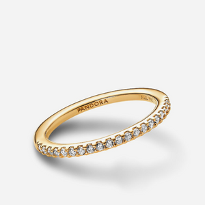 Pandora Sparkling Band Ring Gold Plated