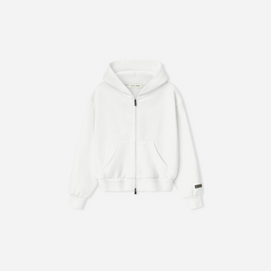 Fear Of God Essentials SS25 Womens Classic Fleece Zip-Up Hoodie- Cloud-White