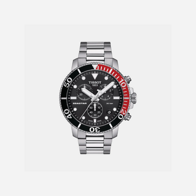 Tissot Seastar 1000 Chronograph Black Dial Stainless Steel 45.5mm