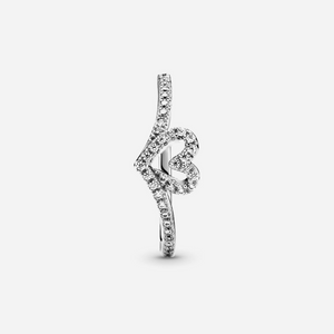 Pandora Sparkling Wishbone Heart Ring Sterling silver