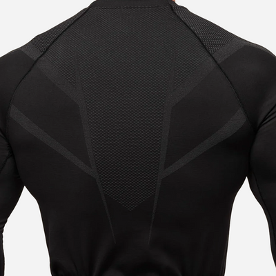 GYMSHARK Onyx 5.0 Seamless Long Sleeve T-shirt Black/Onyx Grey