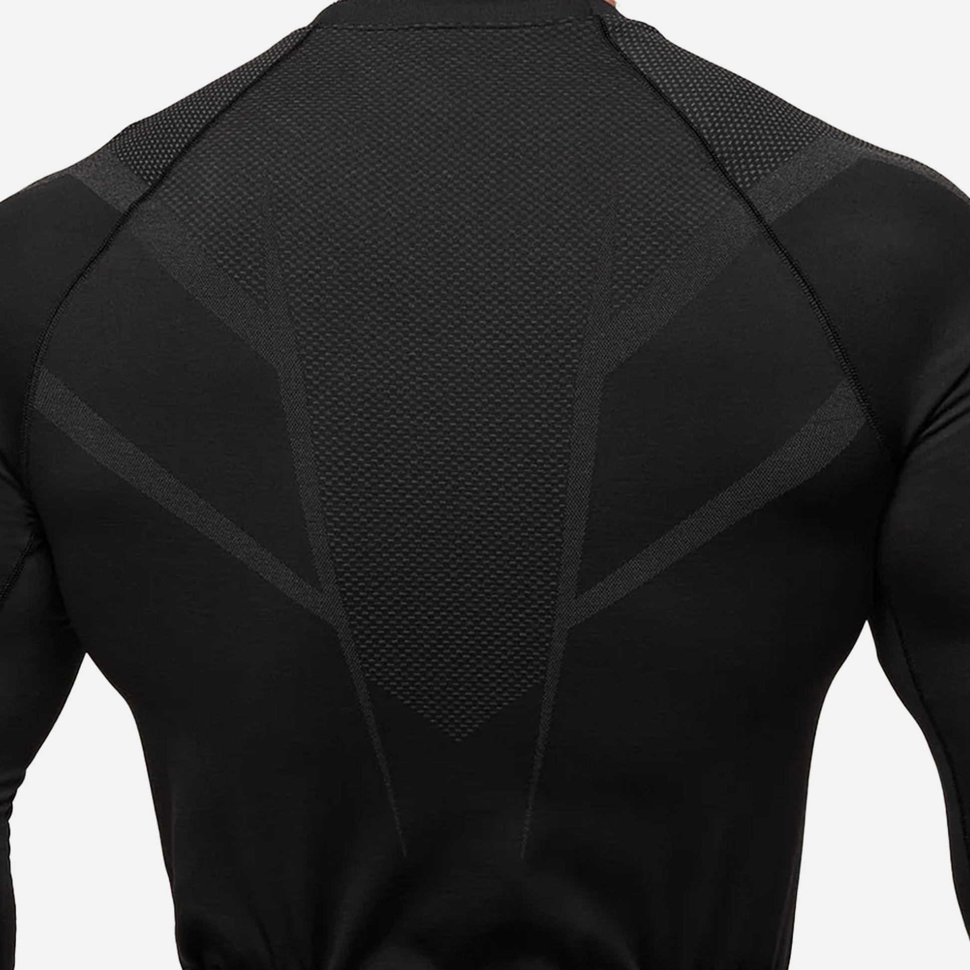 GYMSHARK Onyx 5.0 Seamless Long Sleeve T-shirt Black/Onyx Grey